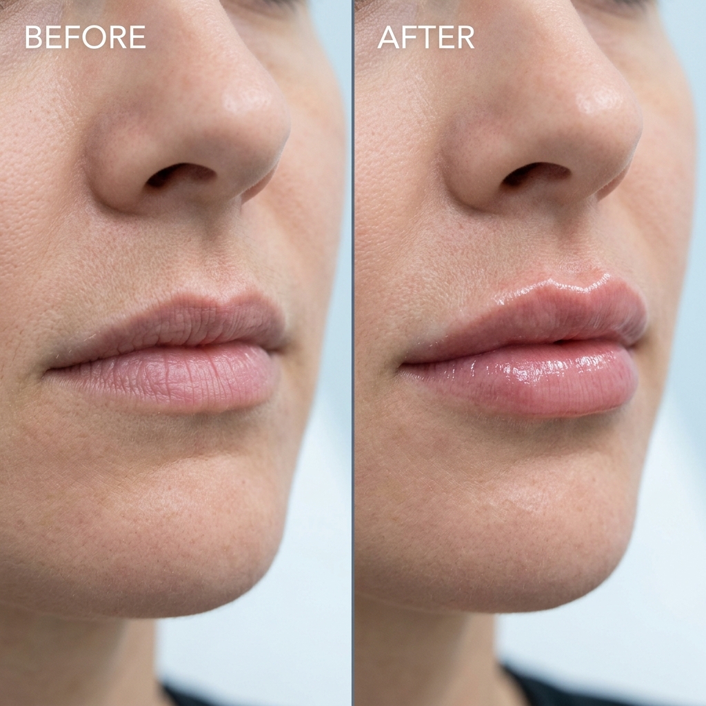Lip Fillers Before and After Comparison